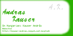 andras kauser business card